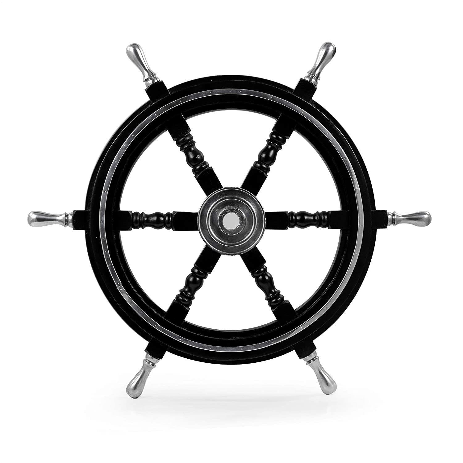 

Морской Премиум Ручной Работы Латунный и Деревянный Корабельный Штурвал | Роскошный Подарочный Декор | Корабельные Коллекционные Предметы (черный (Алюминиевое кольцо и ручка), 18 дюймов)