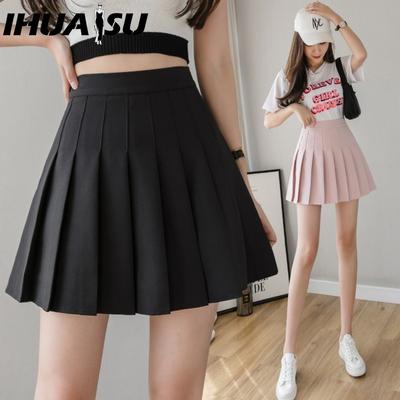 Saia Feminina Moda Casual Cor Sólida Estampada Verão Primavera