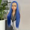 Blue Lace Front Wig Long Silky Straight Synthetic Lace Hair Heat Resistant Natural Hairline Daily Use Cosplay Wigs for Women