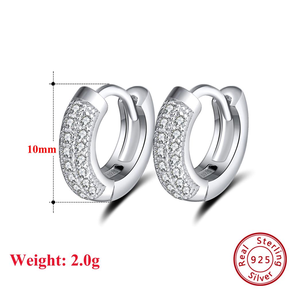 Effie Queen 925 Echtsilber Oval Schliff Zirkonia Creolen Luxus Schmuck für Damen, Mädchen Bankett Party Jahrestag Geschenk SE103