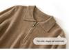 Women's Cashmere Polo Neck Half-Zip Sweater - Elegant Solid Color Knit Base Layer