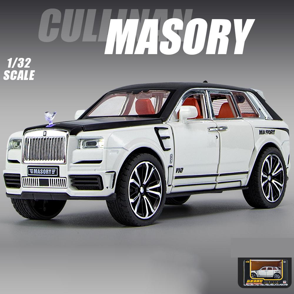 

Эксклюзивный литой под давлением автомобиль из металлического сплава в масштабе 1/32 CULLINAN MASORY, литой под давлением металлический игрушечный автомобиль с открывающимися дверцами, легкая музыкальная игрушка в подарок 1/32-Size:17*6.5*6cm белый