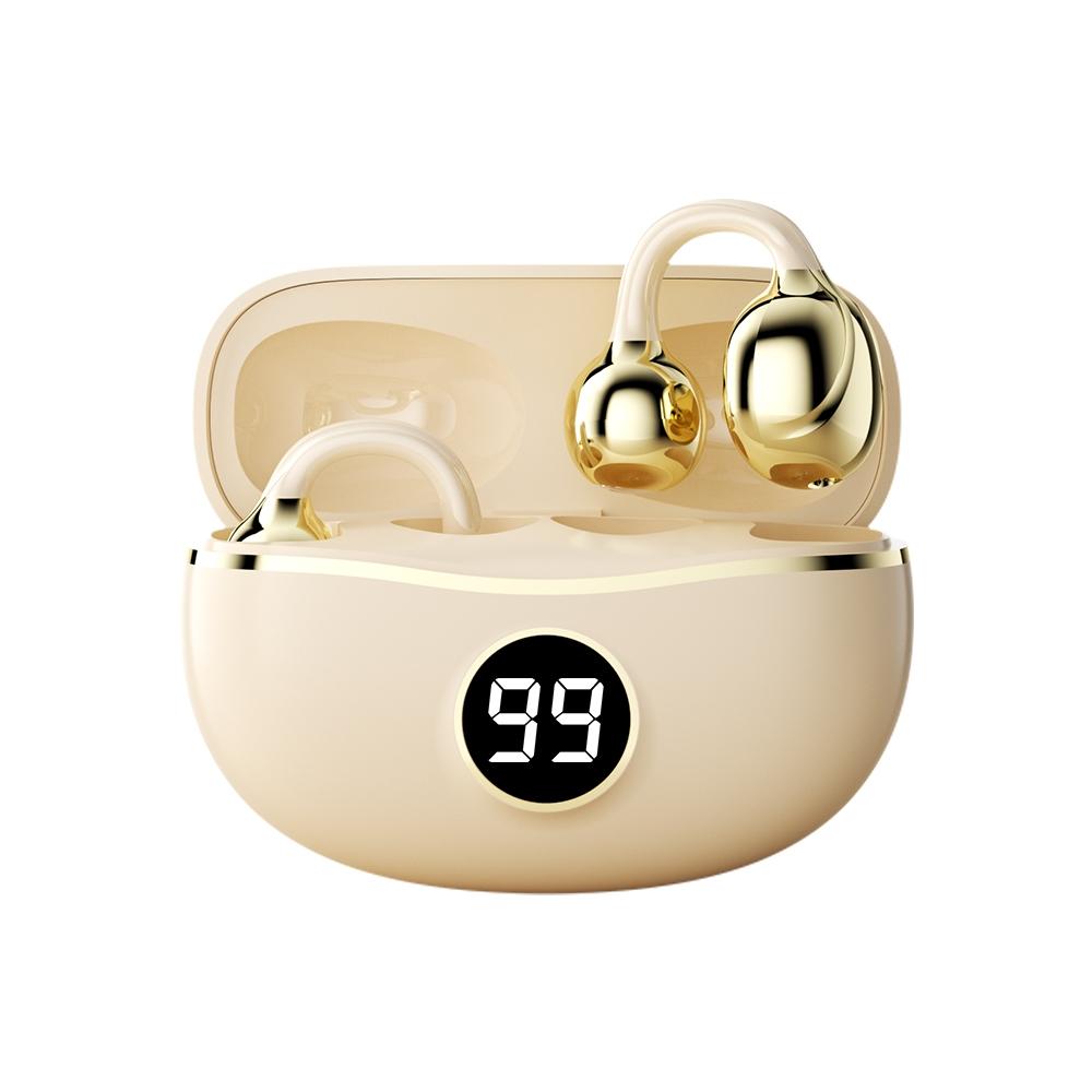 Bluetooth 5.4 Clip On Wireless Earphones with Long Battery Life and High-definition Call Power Display HIFI Stereo Sound Effect Bluetooth Earphones