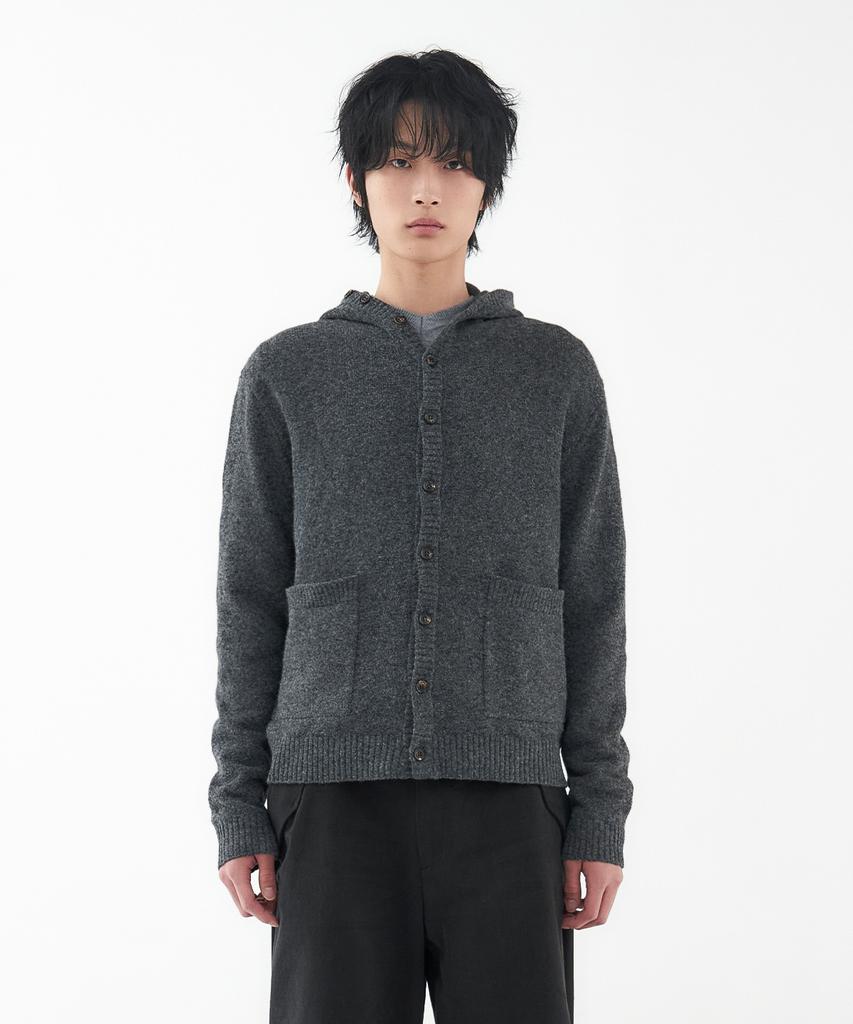 Leondi Mellow Hooded Knit Cardigan - Charcoal