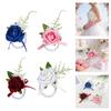 Wedding Boutonniere Wristlet Pearls With Artificial Floral Design For Bridesmaids Grooms Formal Outfit