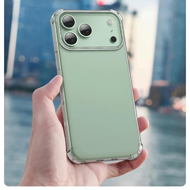 

Противоударный мягкий чехол для телефона для iPhone 17 Air Pro Max 16 15 Ультратонкий силиконовый прозрачный чехол с прозрачной задней крышкой защитный чехол Capa iPhone17