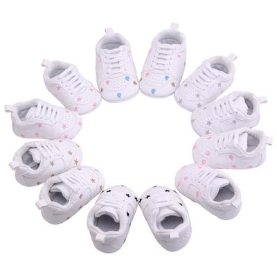 Babyschuhe Neugeborene Jungen Mädchen Herz Stern Muster Lauflernschuhe Kinder Kleinkinder Schnürschuhe PU Turnschuhe