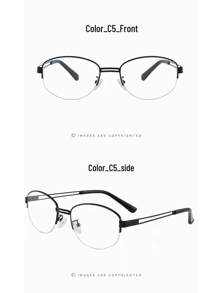 High-End Oval Gold Wire Eyeglass Frames for Women - Stylish Prescription-Ready