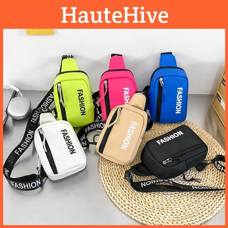 Letter Fashion Patterns Kids Single Shoulder Crossbody Chest Bag Breathable Gift