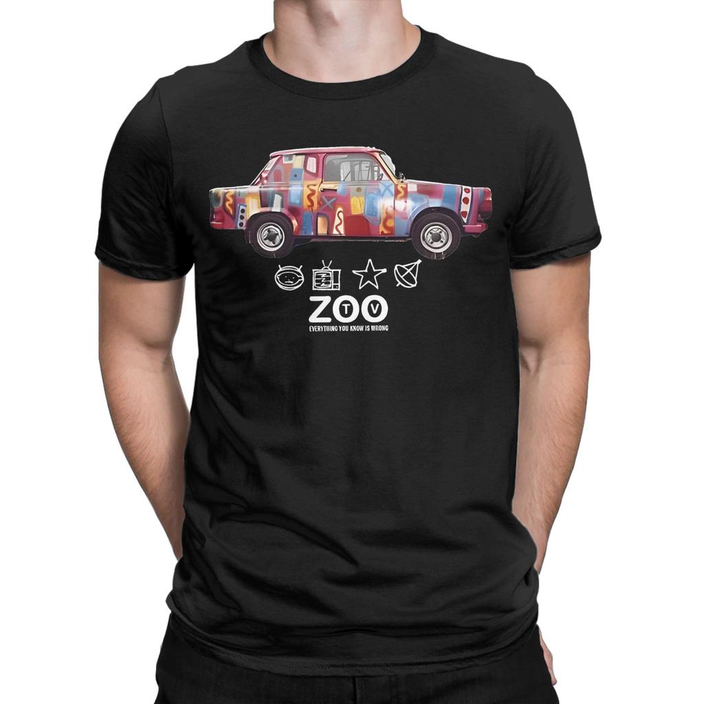 Achtung Baby Zoo TV Pure Cotton TShirt For Mens Summer  Classic T Shirts O Neck Harajuku Tee Shirt Oversized Hot Sale Clothing