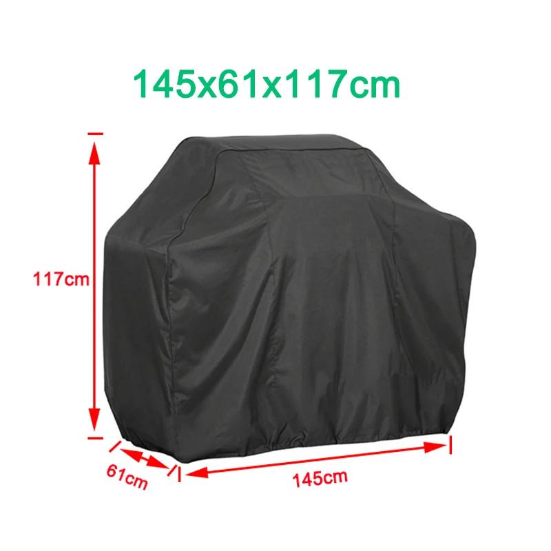 BBQ Cover Outdoor Dust Waterproof Weber Heavy Duty Grill Cover Rain Protective Outdoor Barbecue Cover Round Bbq Grill Black