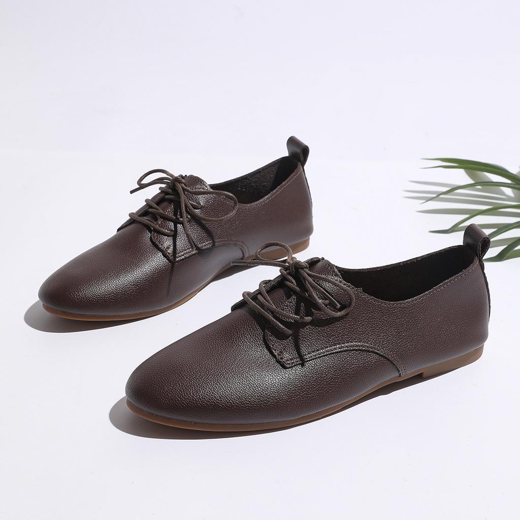 Kleine Lederschuhe Britischer Stil 22 Schöne Neue Weiche Sohle Weiches Leder Einzelne Schuhe Schnürung Temperament Lässig