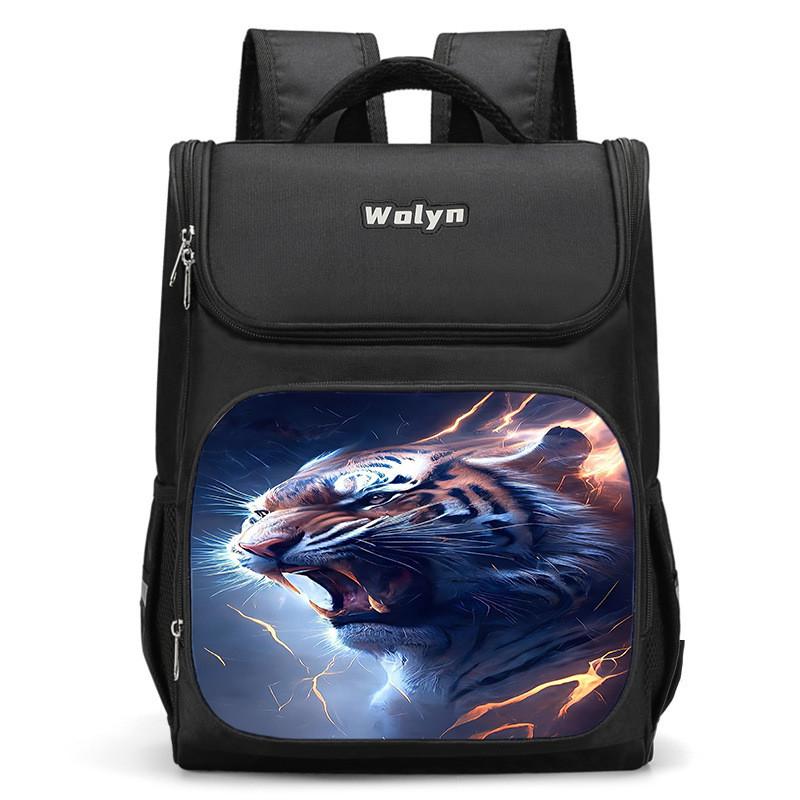 Stylish And Durable Tiger Backpack For Elementary School Kids Unisex High Capacity