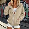 Damen Half-Zip Hoodie mit Kordelzugkapuze und Tasche Lässiger Pullover