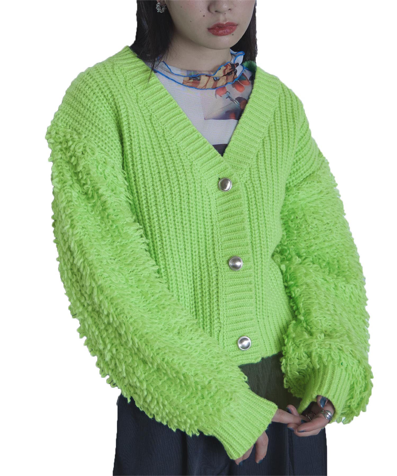 

miette Кардиган крупной вязки REXX1075 Свободный размер Зеленый Женский зелёный