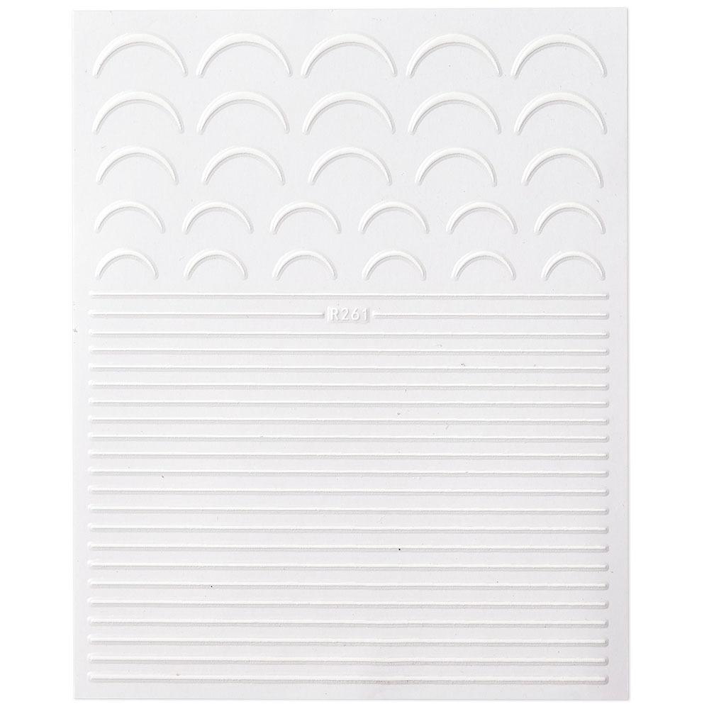 Nálepka na francouzskou manikúru Hotpress Diy Zlatá a stříbrná Samolepka na nehty ve tvaru U plus horizontální linie Nude