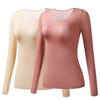 2 Stück Damen Thermounterwäsche Herbst Winter Unterhemd Langarm-T-Shirt Dünnes Oberteil Zweite Haut Damen Thermisch L-XL