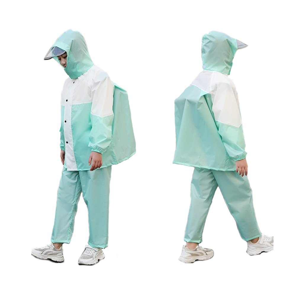 JYZ Top and Bottom Compatible with School Rainwear for Girls and Large Waterproof and with Storage Perfect for School Field and Outdoor Size 2XL Kids'