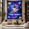 Space Cosmic (185) Theme Personalized Tapestry Custom Name Text Wall Hanging Tapestry Home Background Decoration