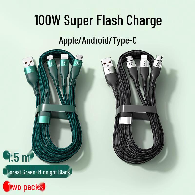 Universal Fast Charging 3-in-1 Multi-Head Cable for Car and Phone