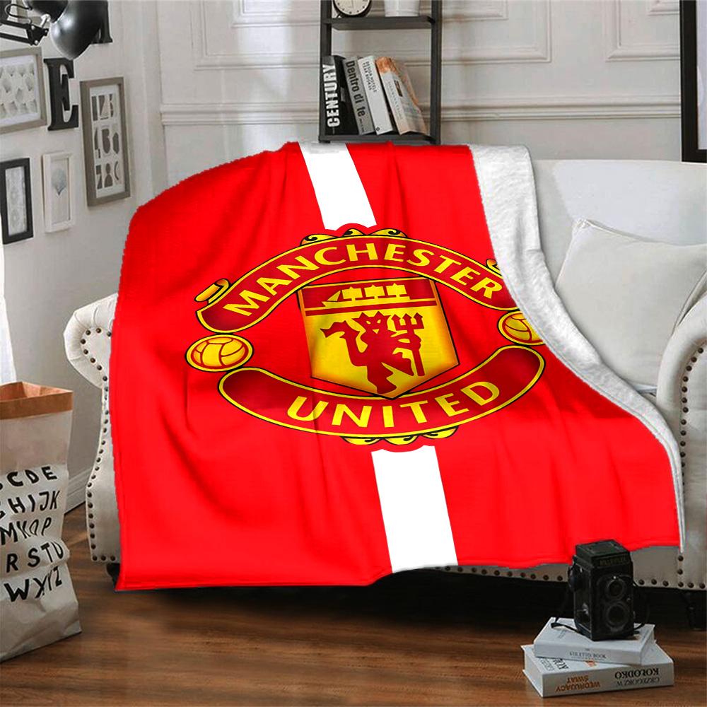 1pc M-Manchester5 Blanket, Gift, for Men and Women, Soft Blanket, Good for Sofa Bed Couch Travel, Lightweight Flannel Blanket
