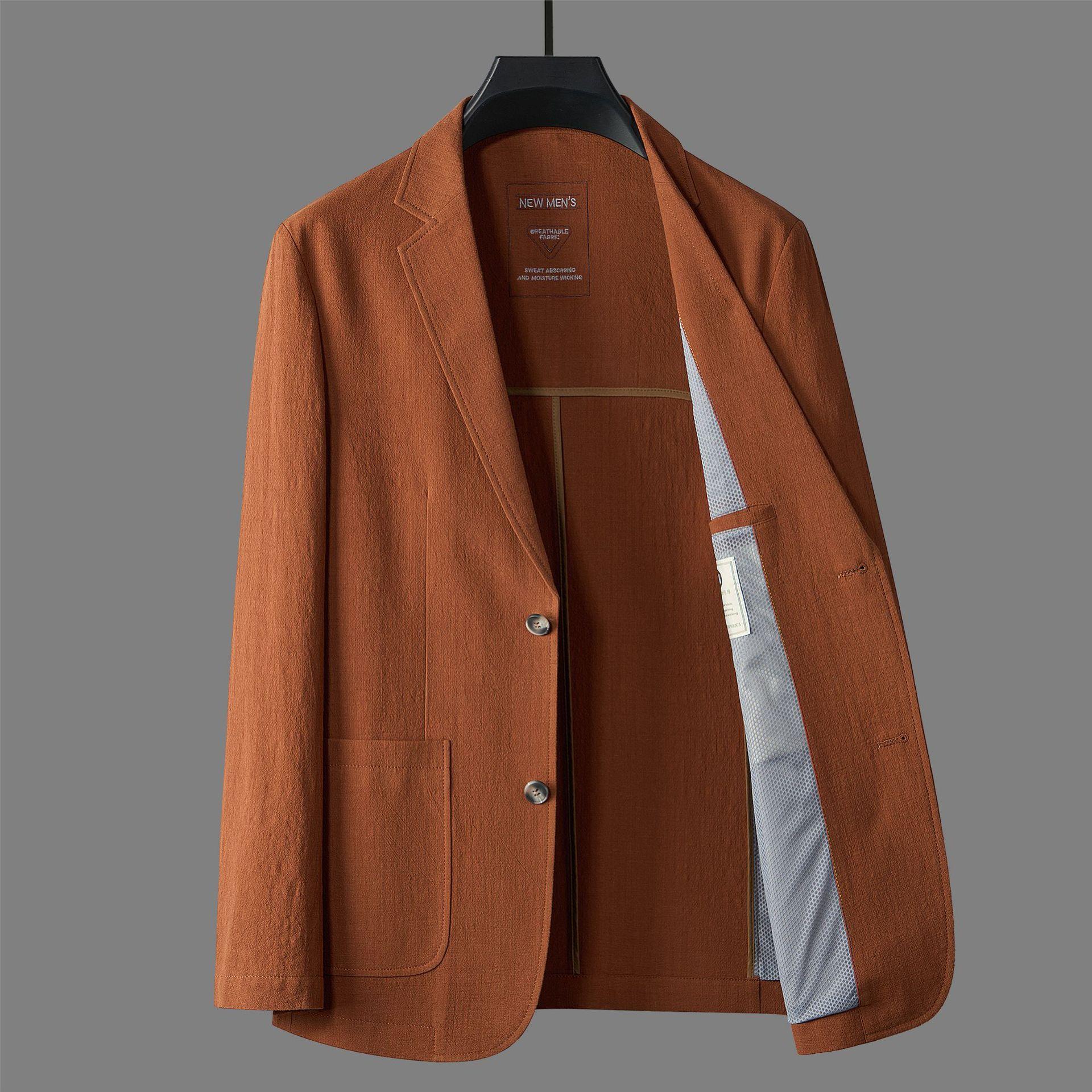 

Весенне-летний новый повседневный костюм, мужской деловой костюм из чистого хлопка, не мнущийся, однобортный тонкий пиджак 4XL