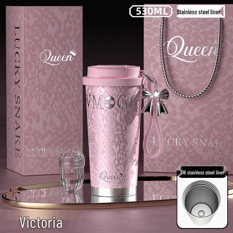 Goddess Ceramic 316 Insulated Coffee/Water Gift Cup with Straw