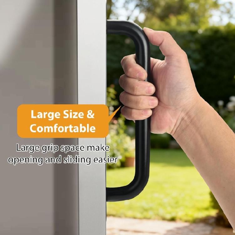 Barn Style Door Handle Steel Material Rusts Resistant with Wide Base Four Screws Mount Comfortable Use for Home