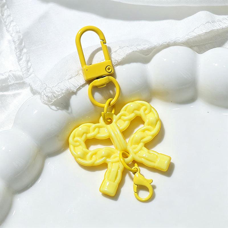 Summer Dopamine Transparent Bow Acrylic Keychains for Girls' Bags - DIY Charms & Accessories Gifts