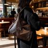 Women's Solid Color Leather Tote Bag, Fashionable Single Shoulder Crossbody Bag, Large Capacity Daily Handbag, Simple Casual Single Shoulder Bag