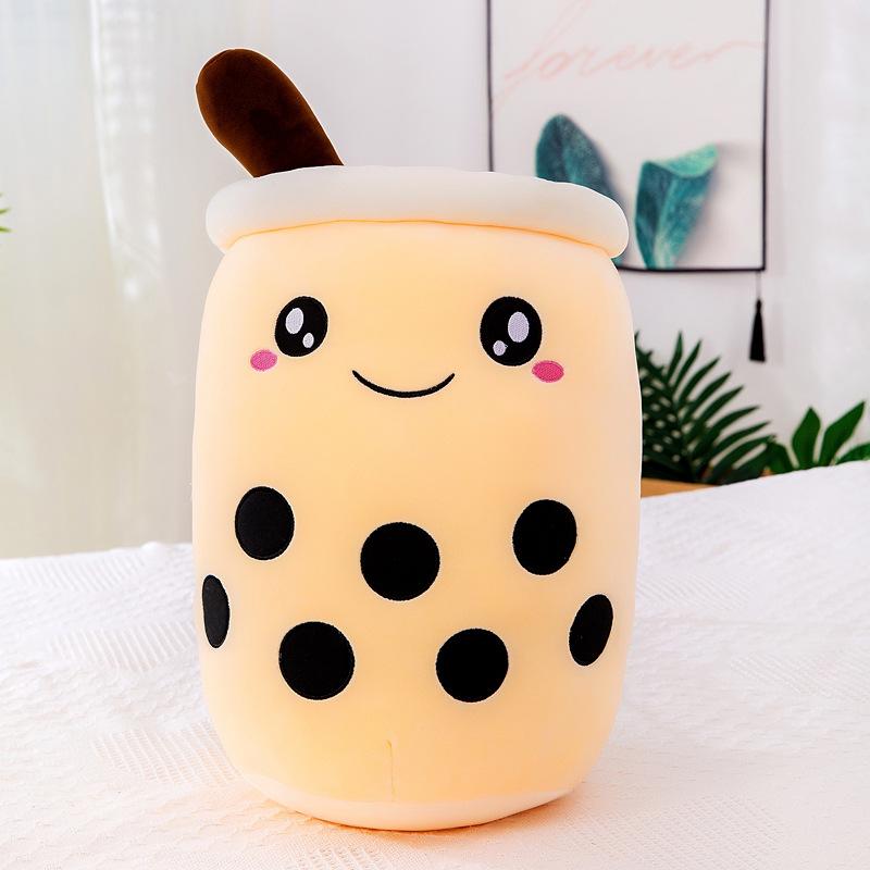 Cute Bubble Tea Throw Pillow, Girls Bed Sleeping Doll Doll Plush Toy