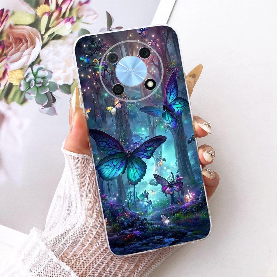 For Huawei Nova Y90 Y91 Cute Flower Butterfly Cat Painted Case For Huawei NovaY90 NovaY91 Soft Silicone TPU Phone Cases