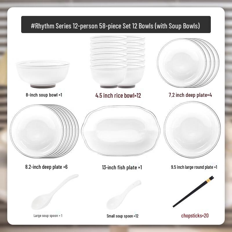 

Kangmo Nordic Underglaze Ceramic Dinnerware Set