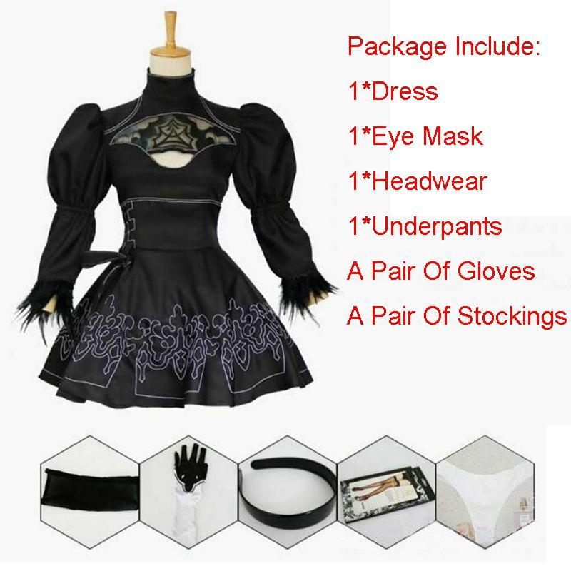 Elegant And Authentic Nier Automata 2b Yorha No.2 Cosplay Costume Full Set Outfit