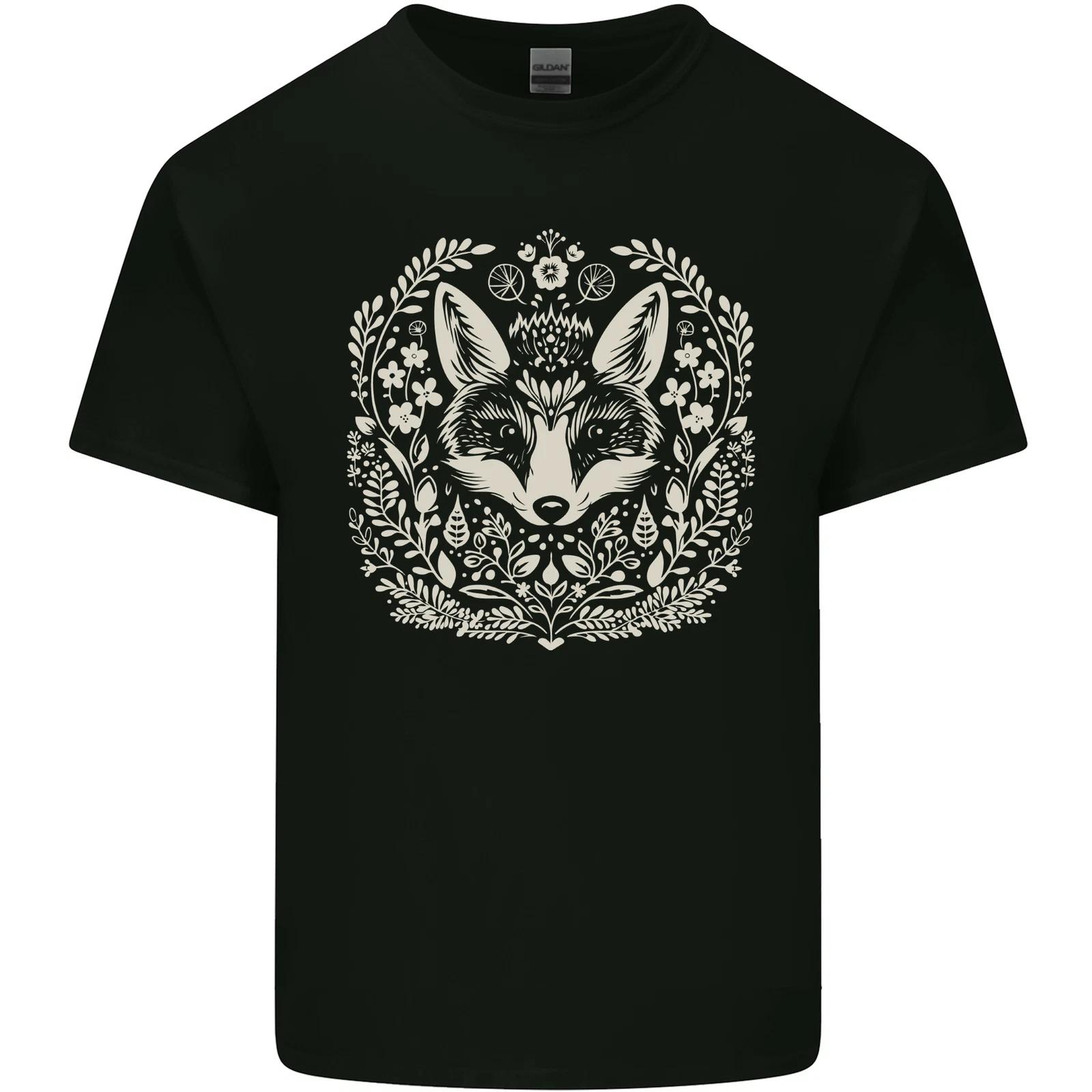 A Linocut Fox Kids T-Shirt Childrens L