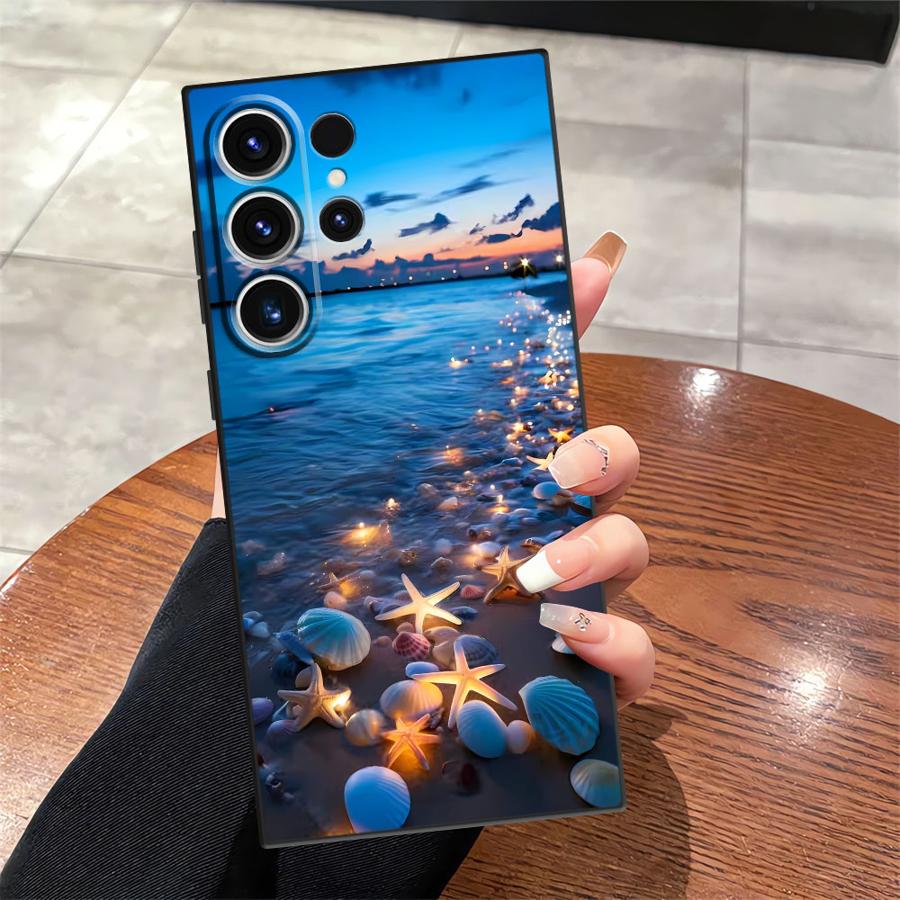Funda Phone Cover Case for Samsung Galaxy S23 S24 Plus S10 S9 S20 S21 FE Note 20 Ultra 8 9 10 S25 Ultra Ocean Scenery Pattern