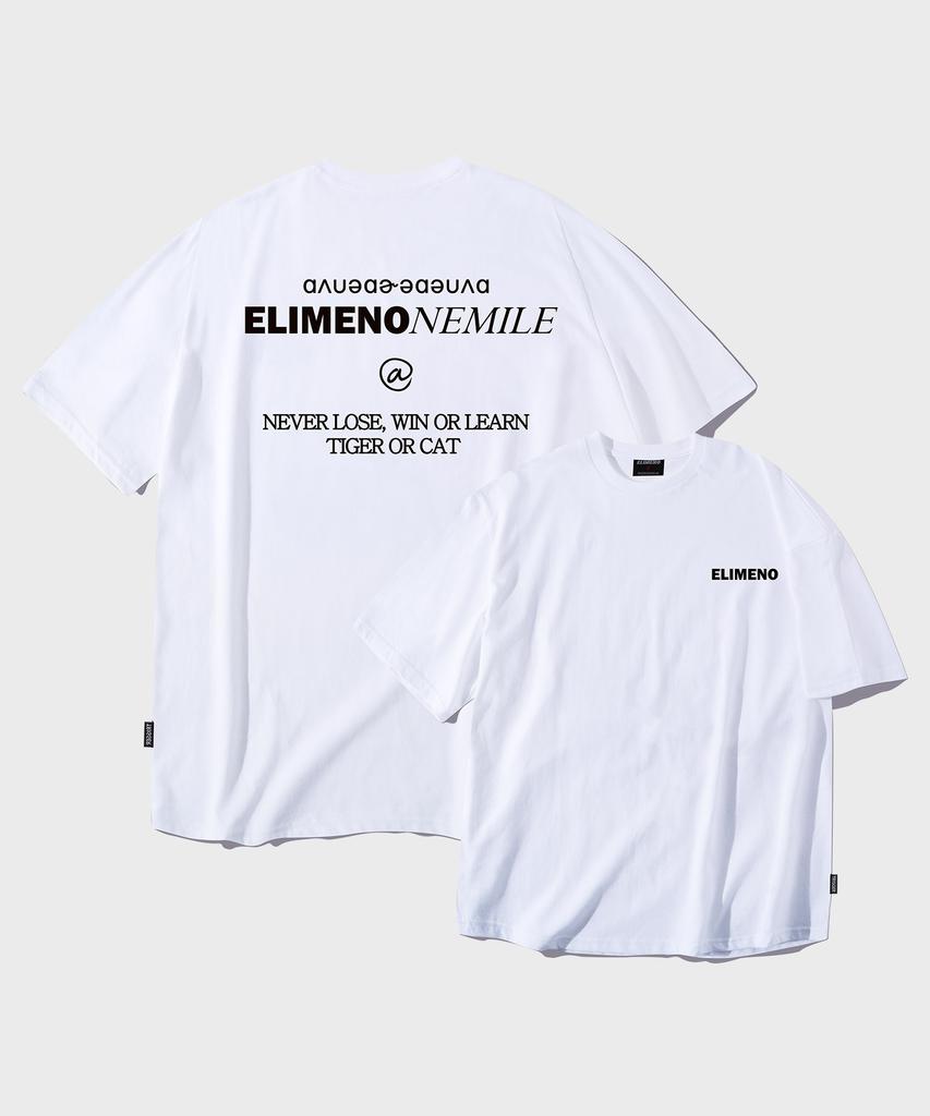 ELIMENO El Nuavo Lettering Oversized Short Sleeve T-Shirt White