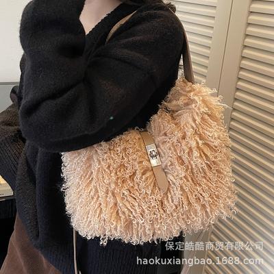 Niche Design Plush Bag Women's 2025 New Messenger Bag Single Shoulder Underarm Bag Autumn and Winter Popular Plush Bag