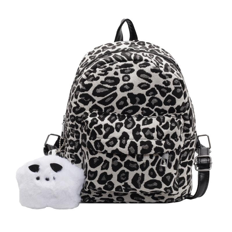 Premium niche design backpack 2025 new mini personalized women's bag leopard print versatile trendy casual backpack