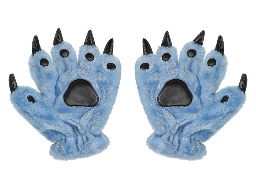 AfinderJP Halloween Gloves, Dinosaur Hand Gloves with Paws and Claws, Cute Fluffy Costume, One Size Fits All, Perfect for Events, Parties, Christmas,