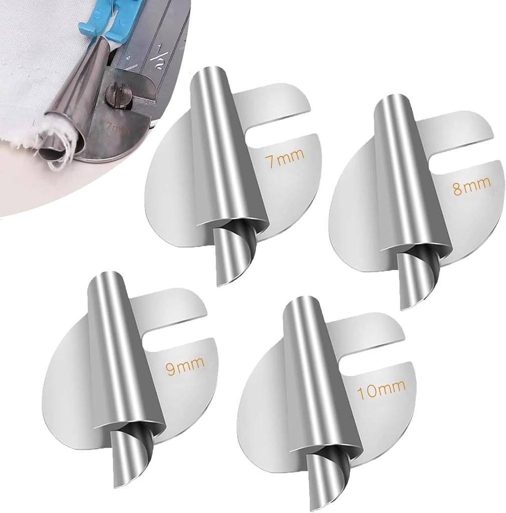 Universal Sewing Rolled Hemmer Foot 4PCS Rolled Hem Presser Foot 7/8/9/10mm Wide Rolling Hem Foot Sewing Machine Presser Feet Hemmer Home Industrial