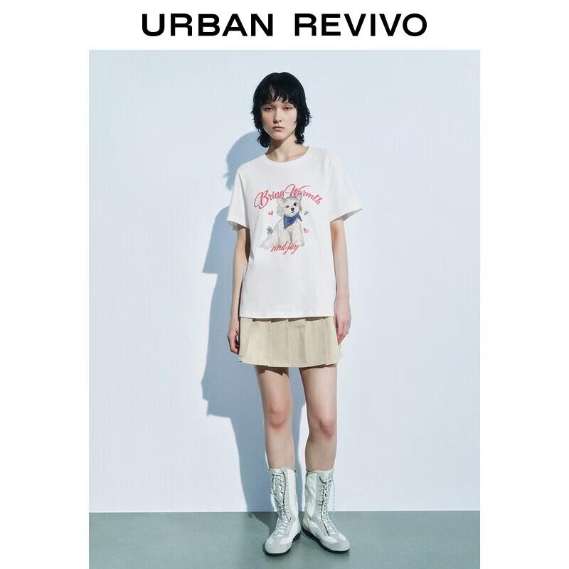 UR2026 Women s Playful Animal Print Round Neck T-Shirt M