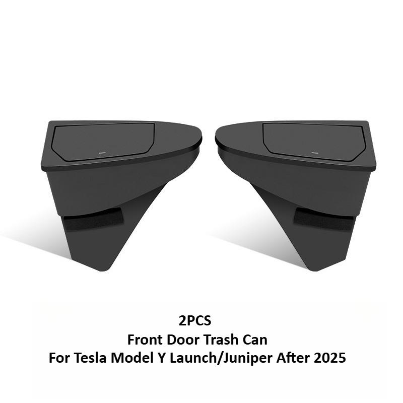 

Door Trash Can for Model Y Juniper 2025+ ABS Odorless Waterproof Trash Can, Hidden Expansion, Non-slip Durable Car Storage Box