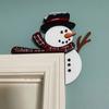 Wood Santa Christmas Door Corner Decor Snowman Reindeer Frame Sign Wooden Pendant Party House Decor Christmas Door Frame Decor