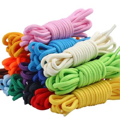 4 Stück bunte runde Schnürsenkel 5 mm dick einfarbige Schuhbänder für Sport- und Freizeitschuhe Sneaker Stiefel Ersatz