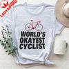 Worlds Okayest Cyclist Shirt Cool Cycling Tshirt Cycling Tshirt for Unisex Gift for Biker Bicycle Gifts Cycling Dad Gift  Y2k Top
