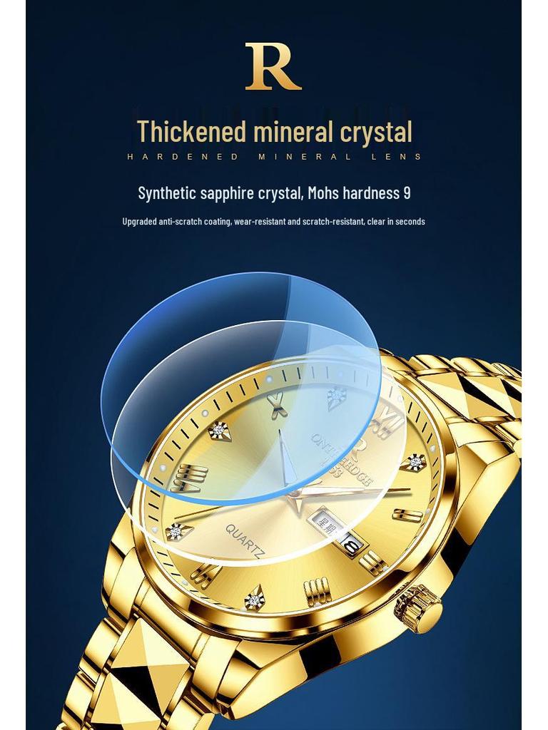 Bestseller Herren Quarz Wasserdicht Leuchtend Stahlband Armbanduhr