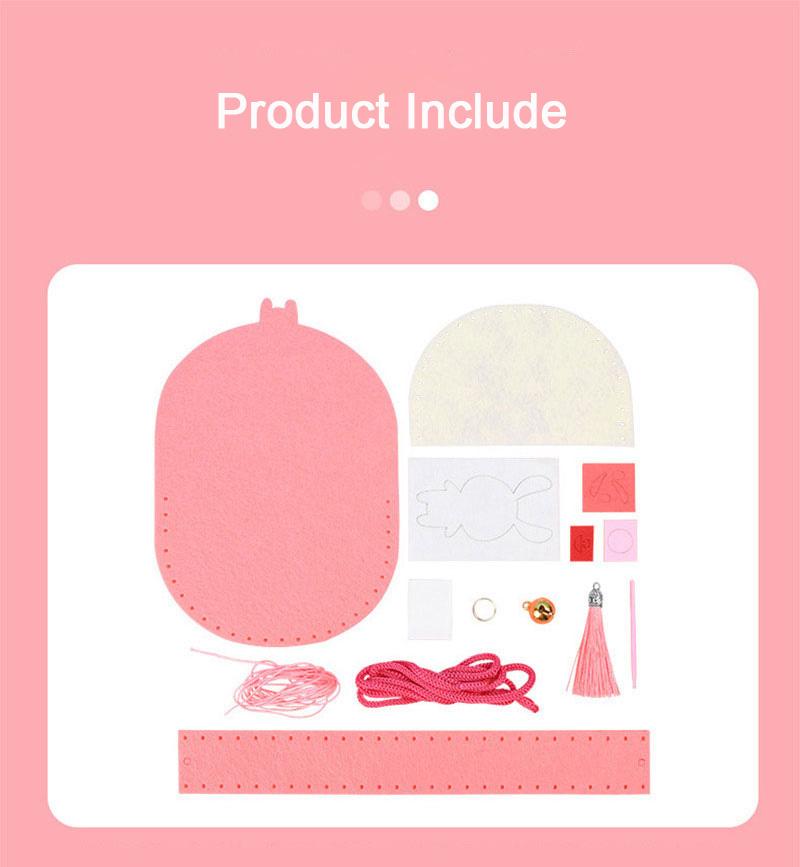 DIY-Schultertasche aus Vliesstoff – Nähset für Kinder – Handgefertigte Umhängetasche mit Nadel und Faden – Geschenkidee für Mädchen zum Geburtstag