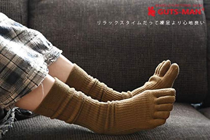 Gutsman Ultimate Optimal Size S Coyote Brown Five-Toe Socks, Deodorizing, Antibacterial, Compression, Sweat-Wicking, Quick-Drying, (23-25cm),