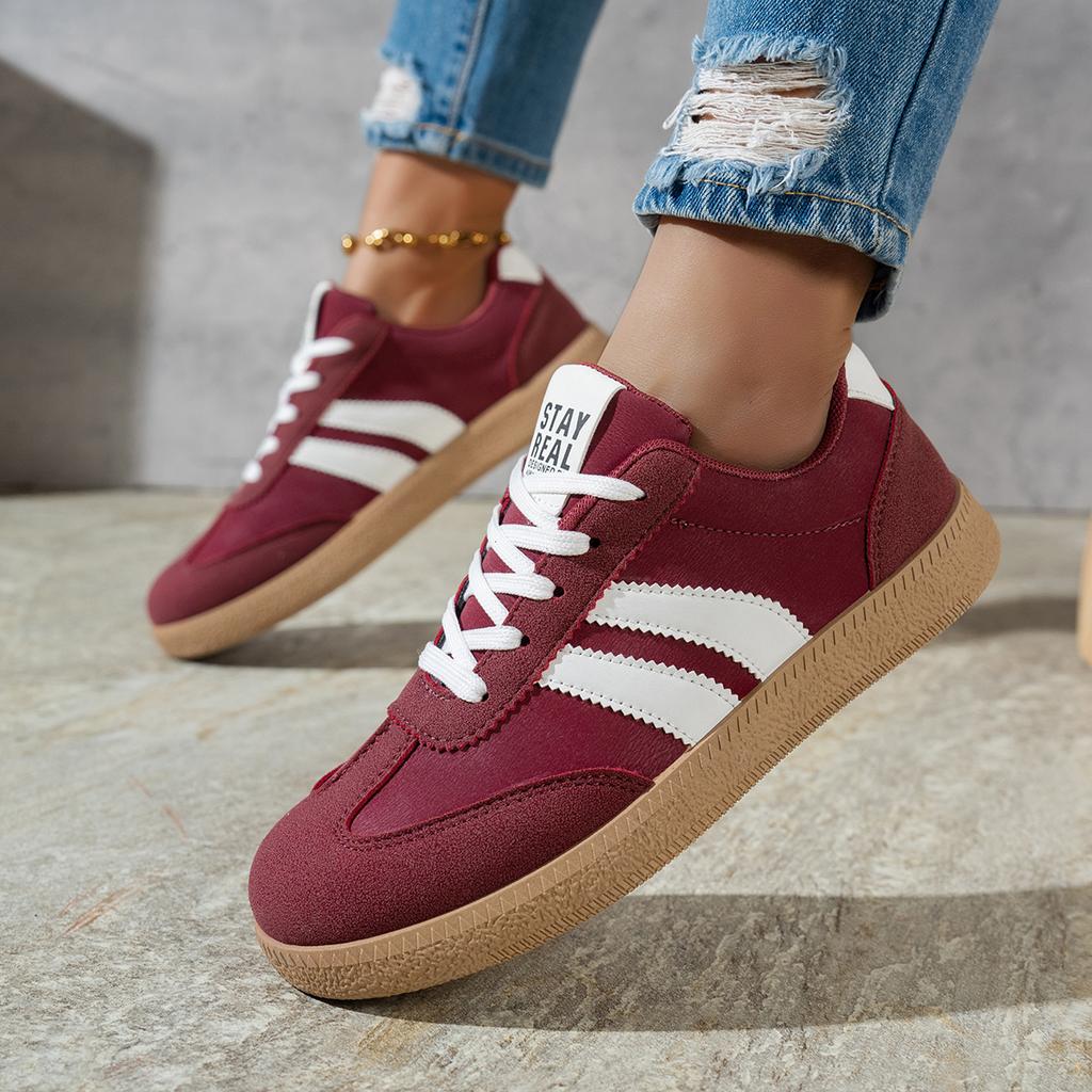 Damen Freizeit Deutsche Trainer Sneaker - Schnürung Weiche Sohle Bequeme Schuhe